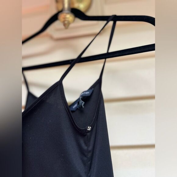 French Connection black mini dress shoulder straps, 100% polyester size 2 - Picture 5 of 6